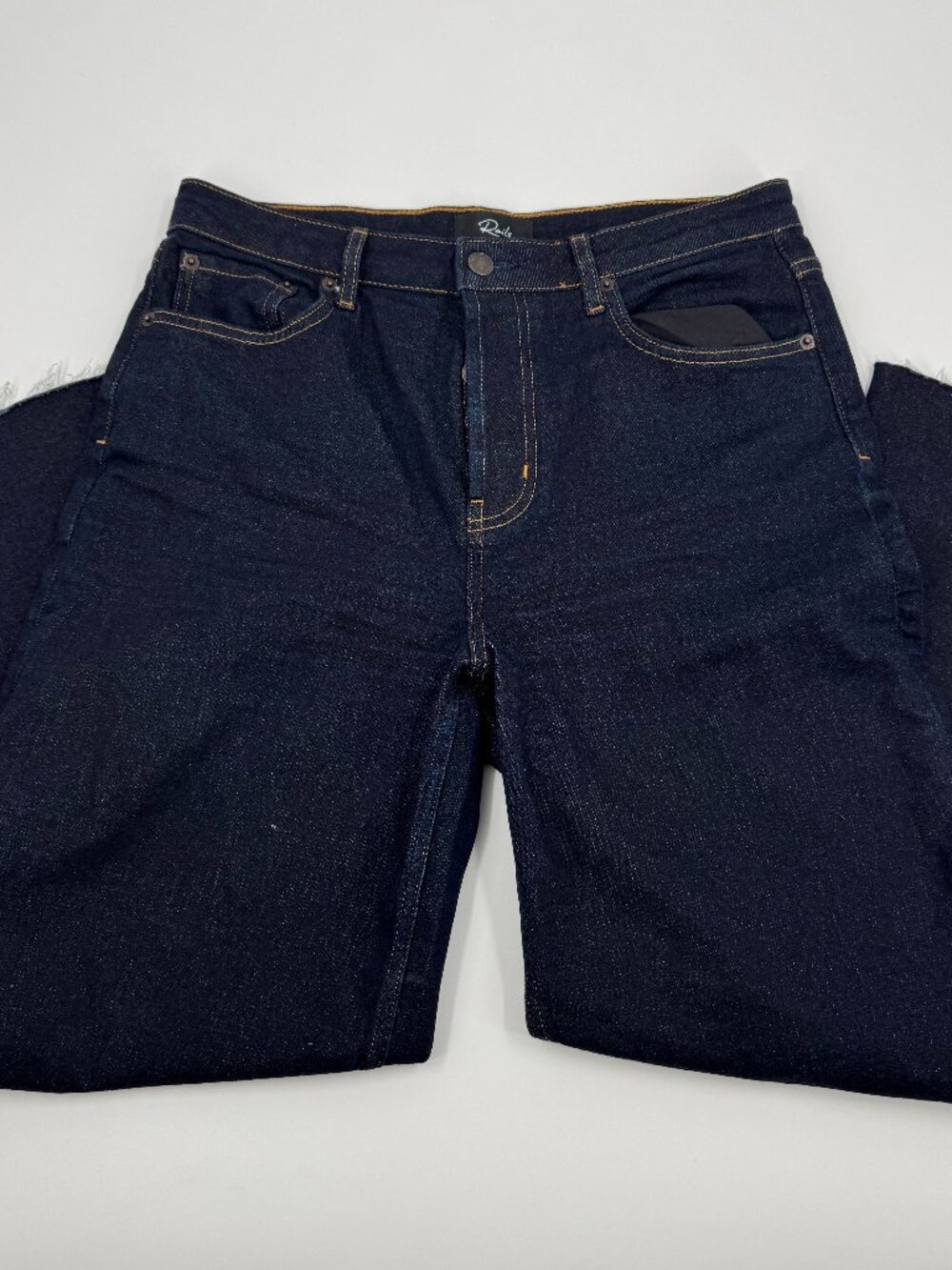 Rails The Getty Crop‎ Jeans Womens 29 Dark Indigo High Rise Wide Leg Raw Hem